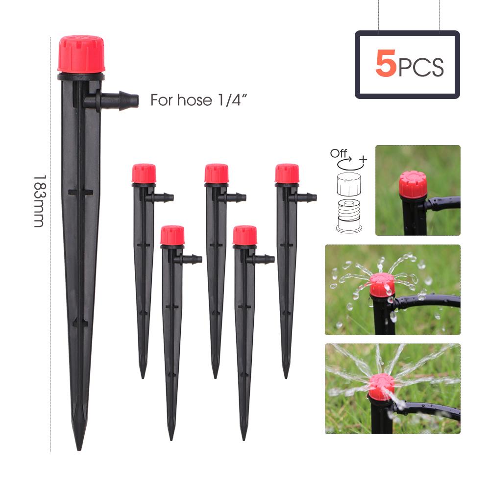 

5/10/20pcs 13/18/27cm Adjustable 360° Rotate 8-Hole Sprinklers PP Heat-resistant plastic material Suitable 4/7mm (1/4 ) Hoses