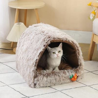 Four Seasons General Pet Litter Halbgeschlossene Katzenstreu Plus Warm Pet House Hundestreu Komprimierbares Katzenbett