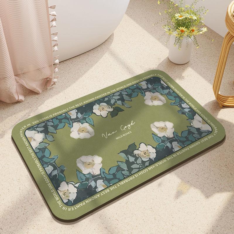 Alfombra de Baño Absorbente Antideslizante Alfombra de Entrada para Puerta de Baño Alfombra de Baño Barro Diatomeico Acolchada Alfombra de Inodoro