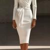 Summer European and American elegant sleeveless waist thin lace-up hip skirt slim temperament dress dress