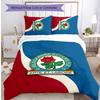 Blackburn Rovers Fußball Aufdruck 3-teiliges Bettwäsche-Set, Bequemes hautfreundliches Schlafzimmer-Bettbezug-Set