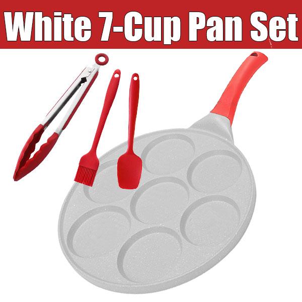 7-Cup Omelet Mini Pancake Cooker Pan Breakfast Nonstick Pancake Griddle Egg Frying Pan Skillet Gas Stove & Induction Cookware