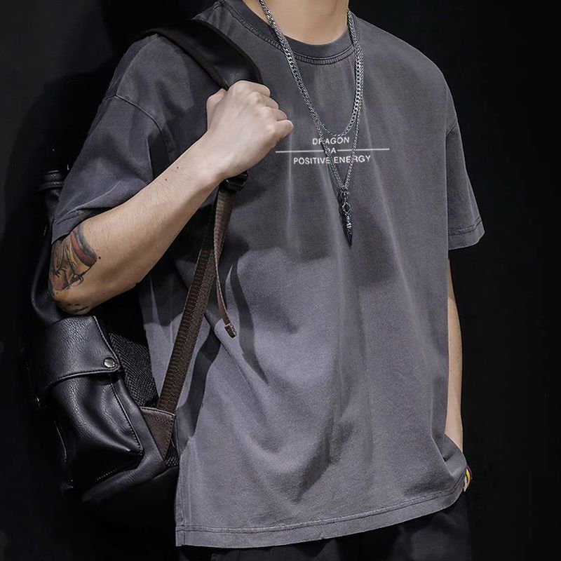 Cotton Short Sleeve T Shirt Black White Fashion All Match Breathable Summer Sport T-shirt Men Top