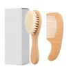 Multipurpose Infant Hair Care Kit Featuring Soft Wool Brush And Sturdy Wooden Comb For Relaxing Massage