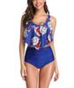2020 European & American Ruffled High-Waisted Tummy Control Bikini Swimsuit