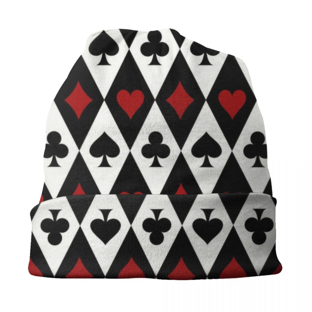 Cool Poker Bonnet Hats Hip Hop Knit Hats For Unisex Women Autumn Winter Warm Gambling Card Game Skullies Beanies Caps