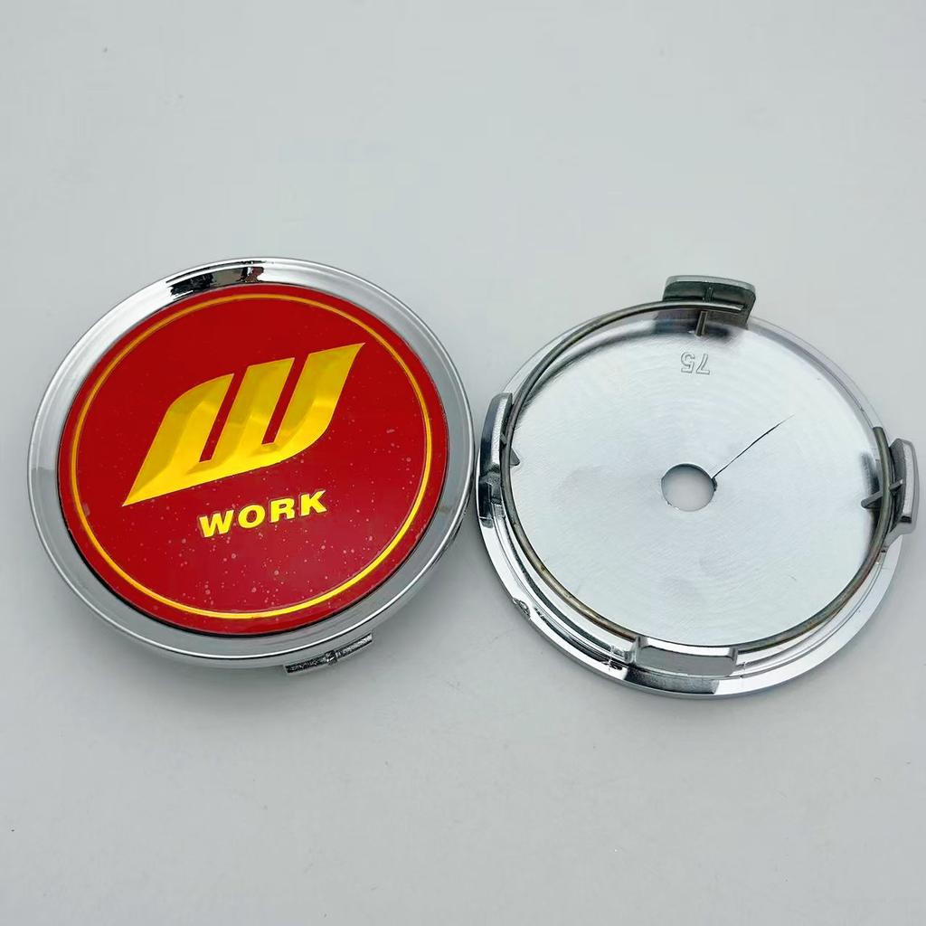 4pcs 75mm 70MM W Work Logo Emblem Badge Car Wheel Center Caps Wheel Hubcaps Hub Center Cover Replace Car Styling Accessories