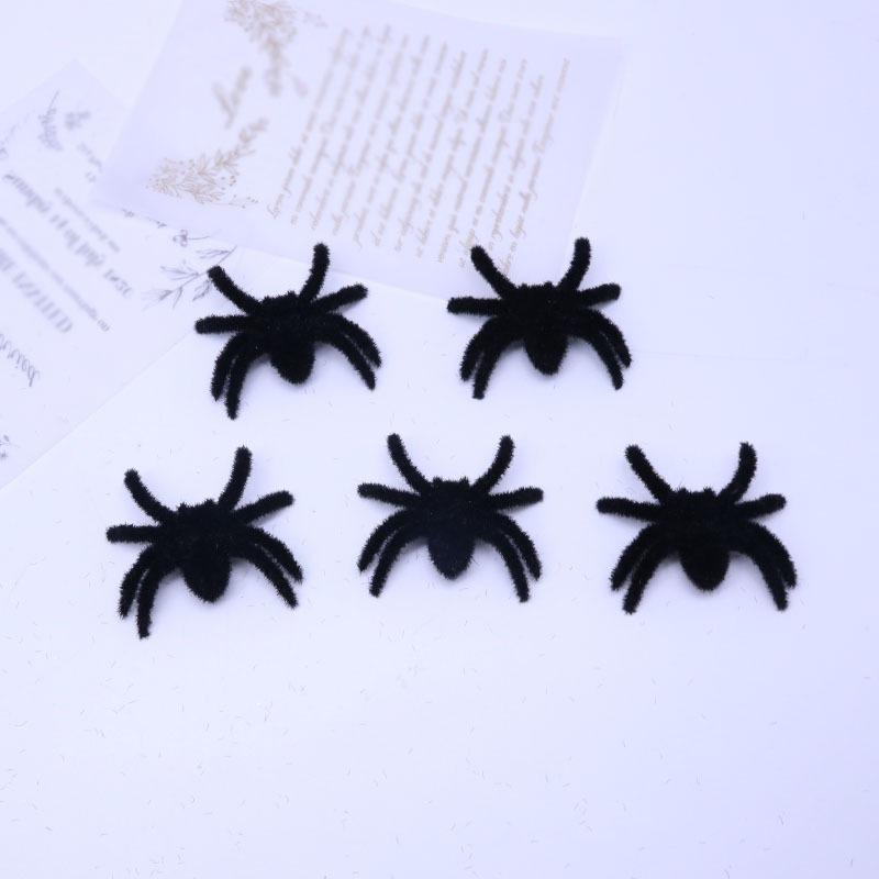 Xinyue Halloween Ornament, Flocking Spider, Bar Haunted House Funny Horror Spider, Burr Spider