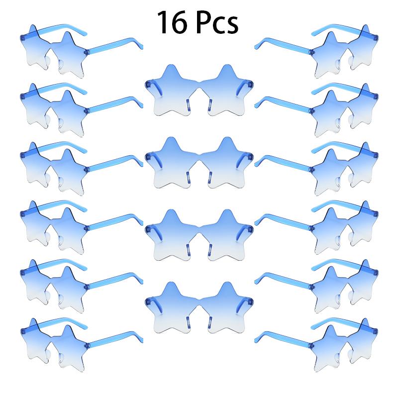 16/20 Pcs Per Set Rimless Star Shaped Sunglasses Fashion Cute Gradient Beach Holiday Shades Women Trendy Design Rave Sun Glasses