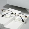 Men's Business Classic Square Myopia Glasses Vintage Metal Frame Blue Light Protection Eyewear  Men's Grade Minus Sight Glasses