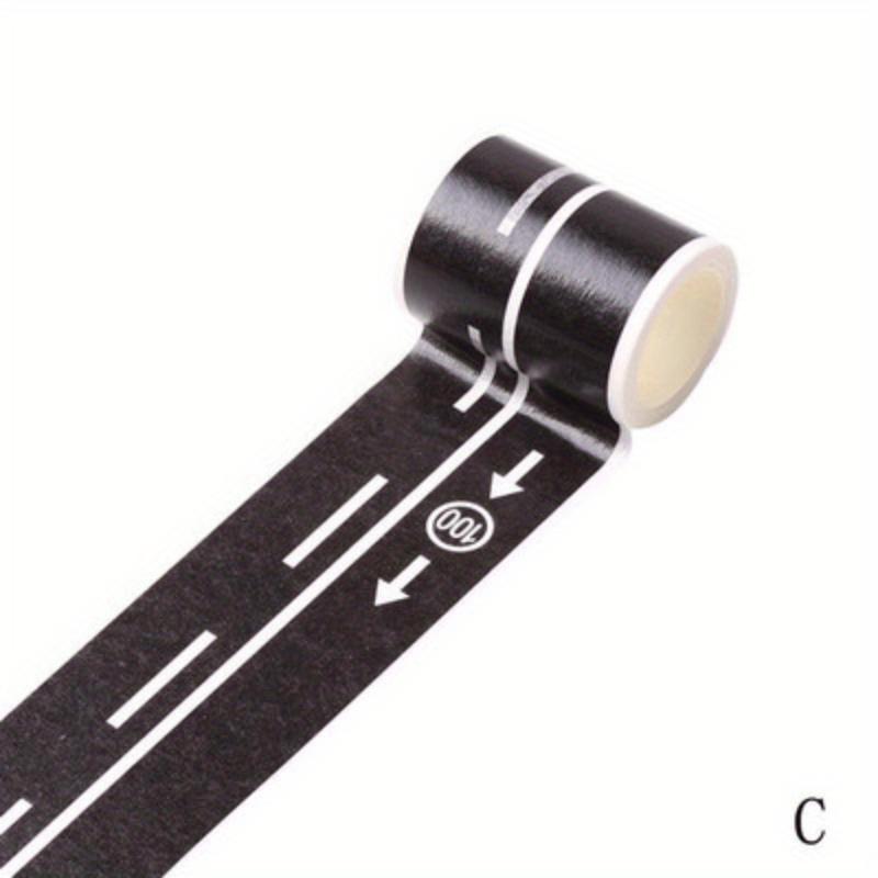 "No-Mess" Versatile Black Road & Car Tape - Removable, No-Residue Adhesive for DIY Crafts, Gift Wrapping & Decorations, 196.85" X 1.9"