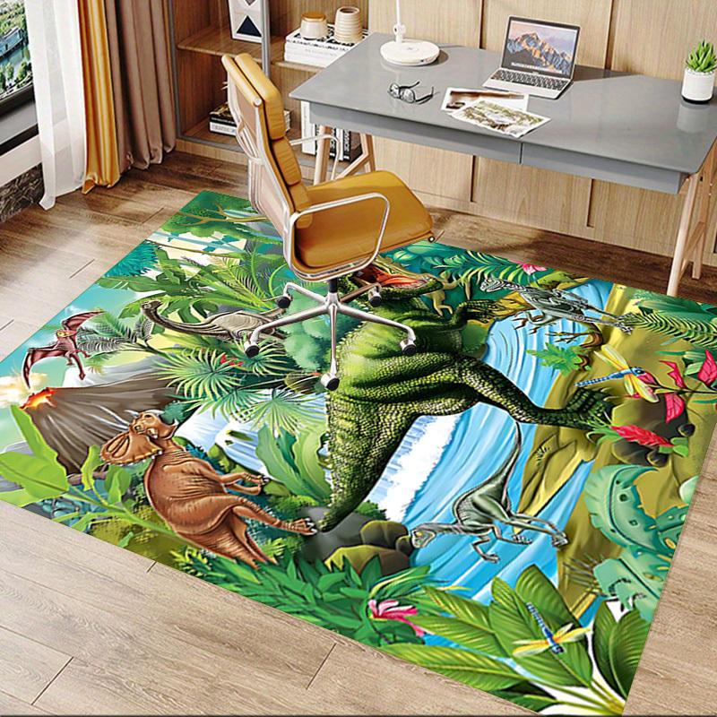 1PC dinosaur jungle Non-Slip Floor Carpet Compatible for Office&Living Room&Dining room - Flat-Weave Machine- Soft & Pattern-E267