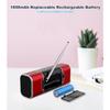 Kleines digitales FM-Radio mit Bluetooth-Lautsprecher, tragbares wiederaufladbares USB/SD-Karten-MP3-Player-Radio mit drahtlosem Lautsprecher und Kopfhöreranschluss