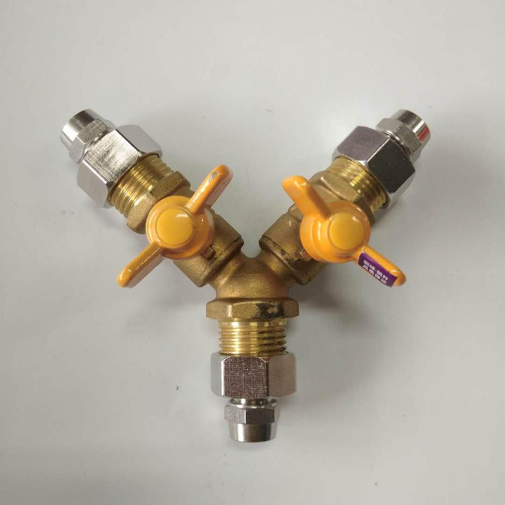 Brass Push-to-Connect Ball Valve Reducing Tee for Water Pipes (Sizes: 6/8/10/12/14/16mm)