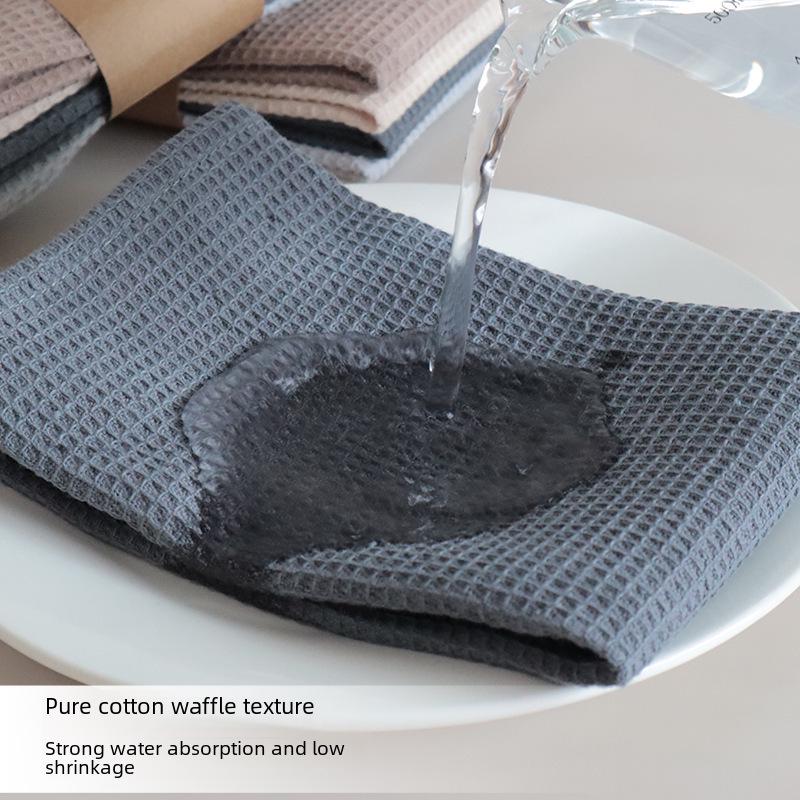 Ensemble torchon et tampon à récurer en coton gaufré ananas