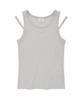 COVERNAT WOMAN Cutout Sleeveless Light Gray
