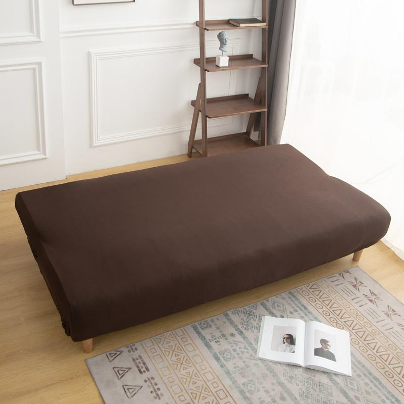 Lanmolife Elastic Armless Sofa Bed Cover Solid Color Stretchable Full Covers Foldable Sofa Bed Covers Washable Furniture Covers