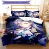 3pcs Genshin Impact Navelette pattern bedding set duvet cover set includes duvet cover &pillowcases, perfect all season bedroom decoration & gift