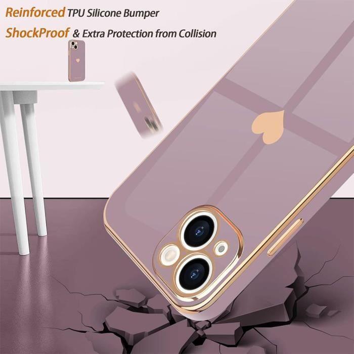 Coque + Verres Trempés - Xiaomi - Redmi Note 12 5G - Violet - Antichoc - Motif Cœur