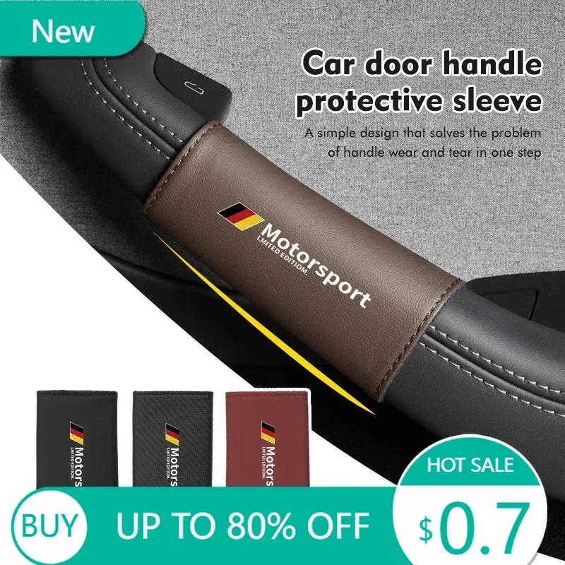 New Car Door Inner Handle Protective Leather Anti-Wear Sleeve Decor For BMW X1 X3 X5 E39 E46 E90 F20 E60 F30 E36 F10 E87 E7