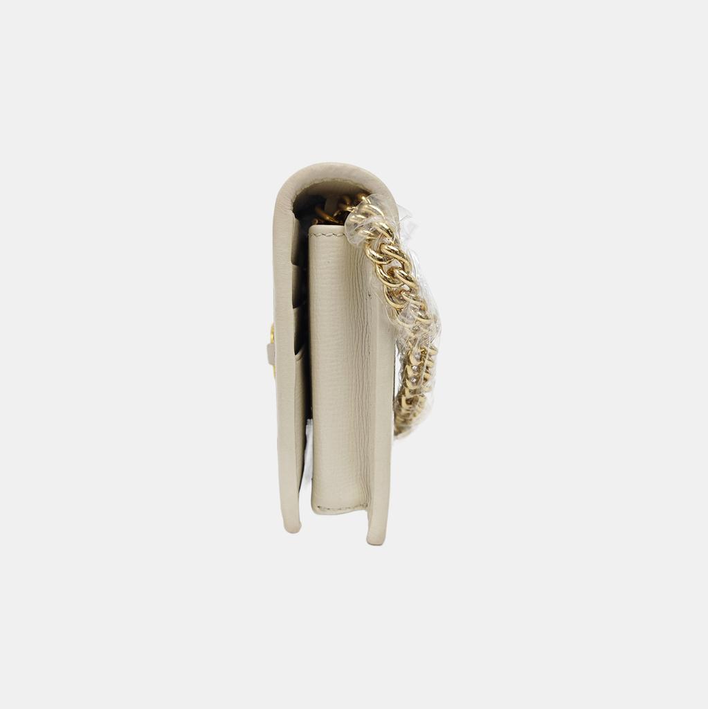 [Pre-Owned] Gucci Horsebit 1955 Wallet With Chain 'Beige/Ebony/White' - Very Good #1HI24IQ