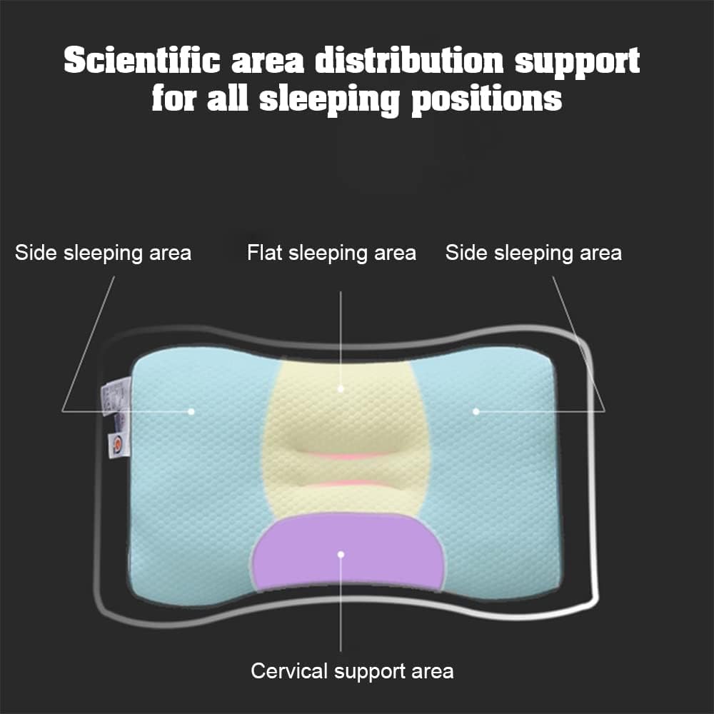 3D SPA Massage Pillow, Cervical Support & Well Sleep Nursing Pillows, Help Sleep and Protect the Neck Knitted Cotton Pillow