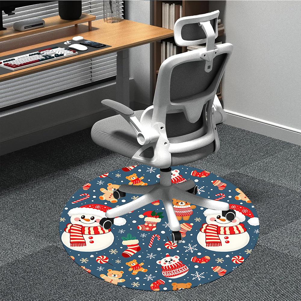 

1pc Christmas ornaments Chair Carpet for Office Non Slip, Machine Washable Rug for Office, Room Holiday Decor for Christmas, Birthday Polyester 80cm