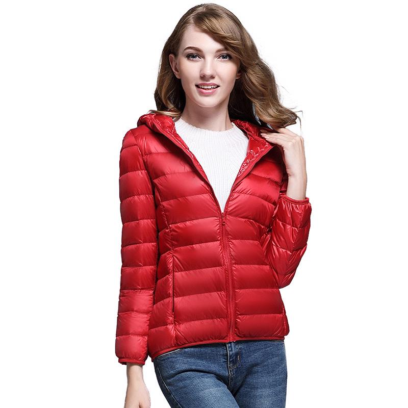 2025 Winter Korean Style Ultra-Light Women's Hooded Down Jacket - Short Slim Plus Size Coat