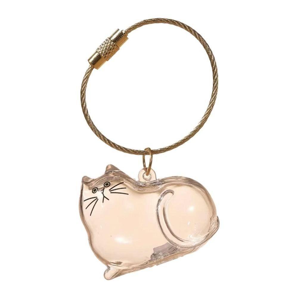Small Ornaments Cat Fur Storage Pendant Transparent Container Cute Cat Shaped Stylish Keychain Handmade Design DIY Accessories