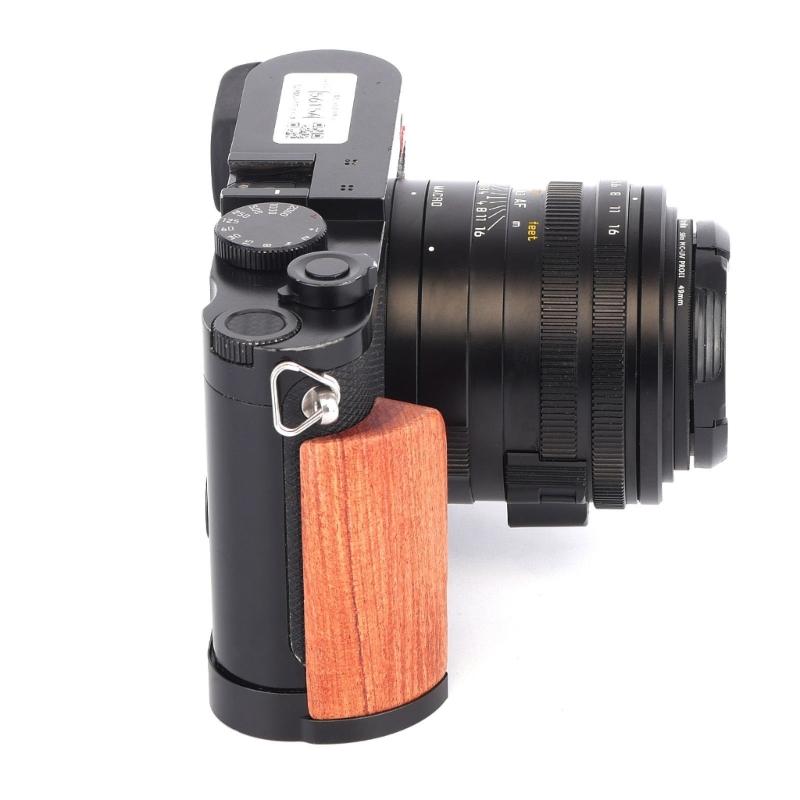 Wood And Metal Hand Grip With Quick Release Base Plate For Camera Enhances Comfort And Protections