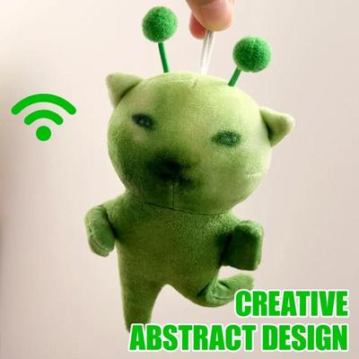 10cm Green Alien Cat Plush Toy Poseable Red Scarf Alien Kitten Toy Bag Charm  Anime Fans Gifts