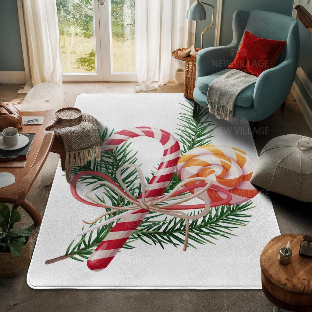 House Entrance Carpet Home Door Mat Living Room Bath Foot Bathroom Non-slip Water Absorption Rugs Bath Merry Christmas Winter