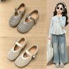 Girls Leather Mary Jane Shoes Spring Soft Sole Princess Shoes Breathable Hollow Casual Sandals for Summer Outdoor Wear