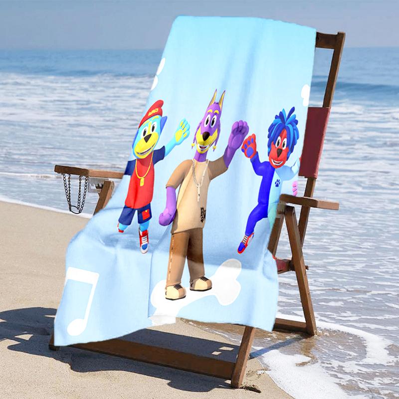 Ultra-Soft Beach Towel with Doggyland Theme,Ideal for Pool - Camping, Diving - Perfect Travel Essential, Vibrant Beach Towel.