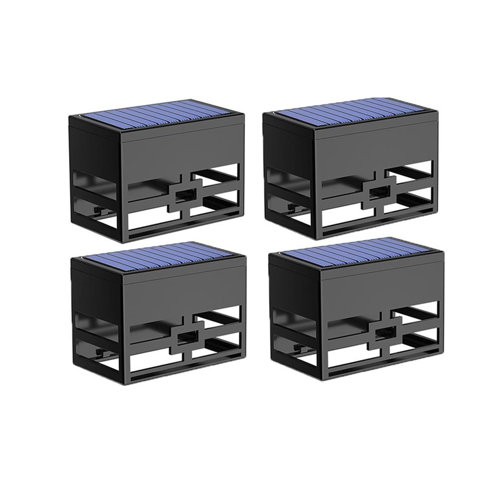 T-SUN 2/4 Packs RGB Solar Wall Lights Outdoor Fence Lights LED Waterproof Solar Stair Lights Exterior Patio Lights