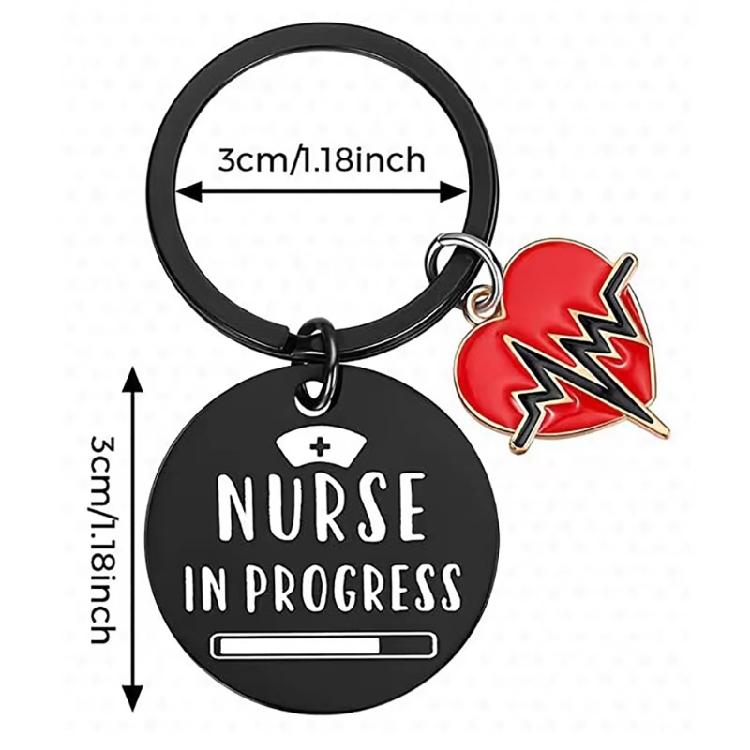 Portachiavi Ciondolo Sono Un Infermiere Regalo Giorno dell'Infermiere Portachiavi in Acciaio Inossidabile Accessorio