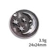 Engraved Crescent Moon Charm Star Pendant For Celestial Mystical Theme DIY Bracelet Necklace Jewelry Making Supplies