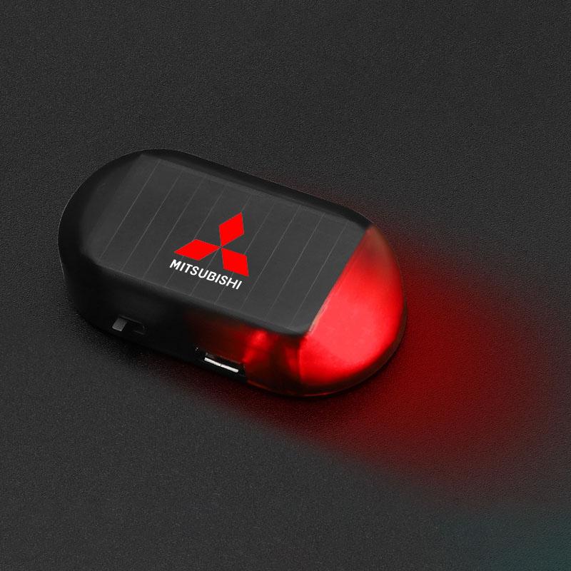 Car Mini LED Solar Powered Security Light Caution Lamp Auto Accessories For Mitsubishi Pajero Outlander XL Montero Lancer Triton l200 Galant