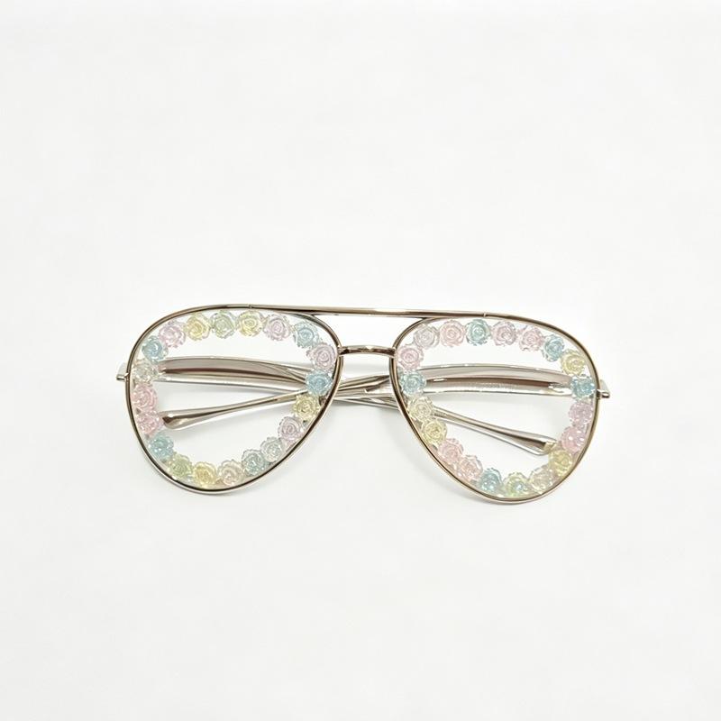 Diamond-studded large-frame sunglasses, new women's sunglasses, exaggerated large-frame sunglasses, metallic sunglasses with high personality