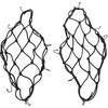 2-Pack Bungee Net Motorcycle Cargo Net, 12" X 12" Small Cargo Net Stretch To 24" With 6 Adjustable Hooks Bike Bungee Cord Net