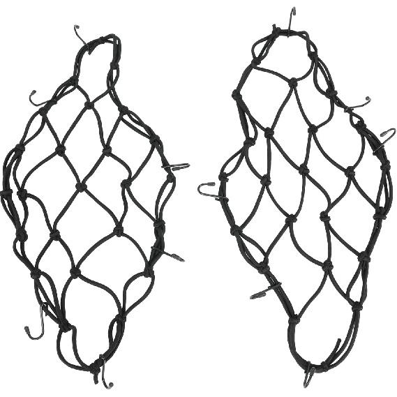 2-Pack Bungee Net Motorcycle Cargo Net, 12" X 12" Small Cargo Net Stretch To 24" With 6 Adjustable Hooks Bike Bungee Cord Net