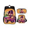 Abby Hatcher Runde Fronttasche Rucksack Federmäppchen Umhängetasche 3-teiliges Set Cartoon-Druck Schüler Jungen und Mädchen Schule Geburtstagsgeschenk