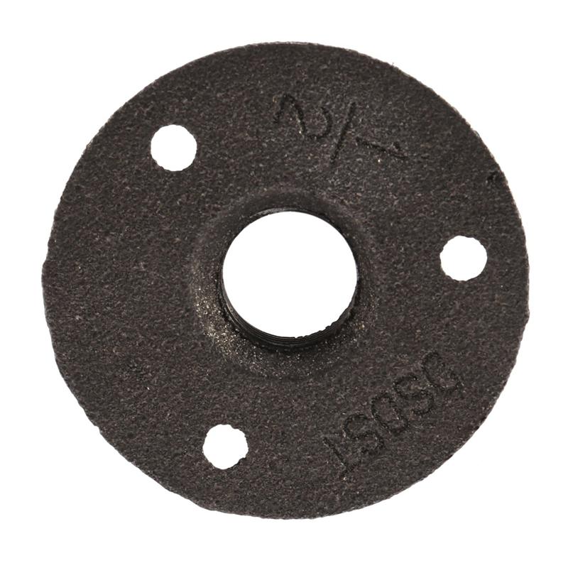 6 Stück 1/2 Zoll Schwarze Gusseisenrohrfittings Bodenflansch BSP-Gewinde-B61B