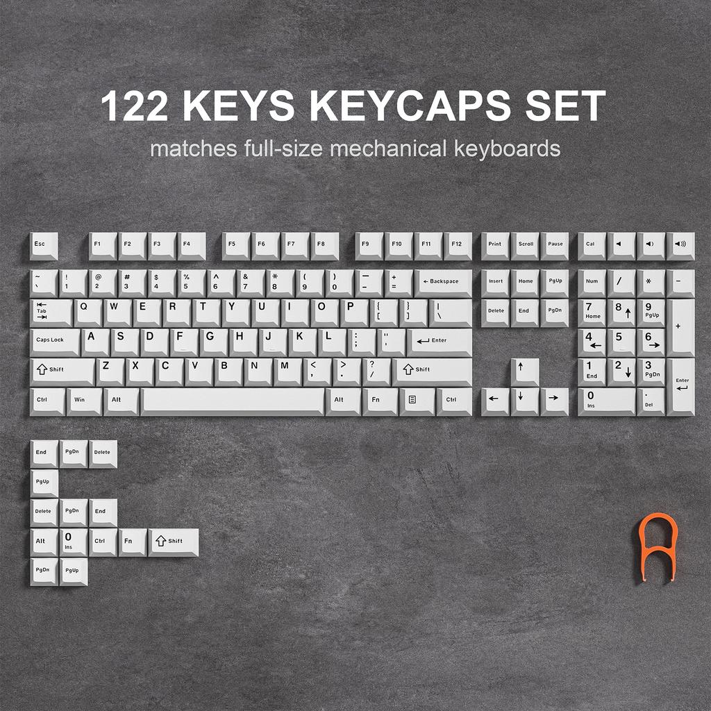 Xiaomi Womier 122 Keys Retro Black PBT Keycap Double Shot Cherry Profile Key Caps for Cherry MX Switches Mechanical Gamer Keyboard