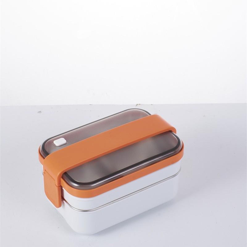 Korean-Style Stainless Steel Insulated Bento Box, Double-Layer with Two Compartments - Perfect for Student Meal Prep and Weight Loss.