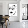 Buze gene Poster și imprimare Salon de frumusețe Poză de perete Fete Moda Machiaj Sprâncene O bucată Canvas Art Decor pentru cameră