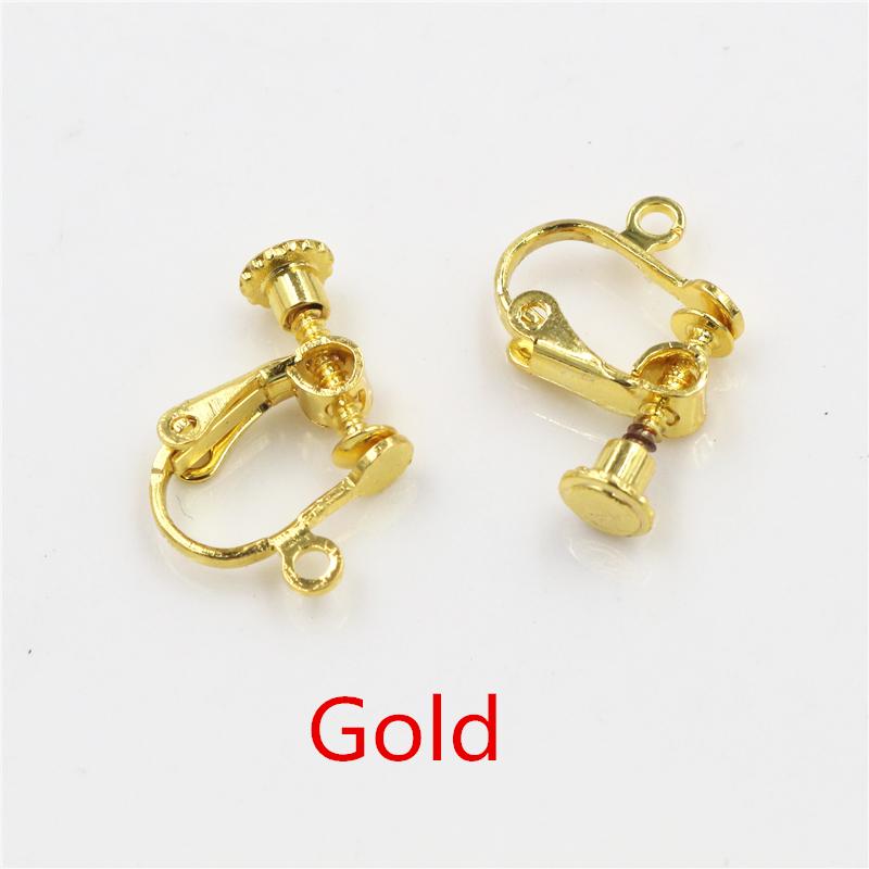 10 buc 15*13mm șurub din alamă Clip pentru ureche Setări pentru cercei Tampoane de rotire Constatări pentru cercei Bază Ramă goală pentru consumabile de bijuterii