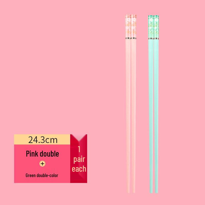Cherry Blossom Antibacterial Non-slip Red Alloy Chopsticks - Single Pair