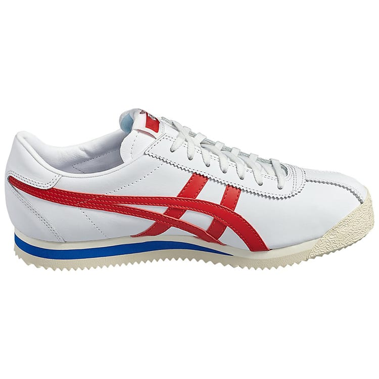 ONITSUKA TIGER Corsair Skórzane Odporne na Ścieranie Oddychające Niskie Codzienne Buty Unisex Białe Czerwone D713L-0123