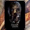 Vs Jason Metal Wall Art  Rustic Horror Movie Decor   Iron Sign with Classic Mask Design Perfect for Home Kitchen or Bar  C